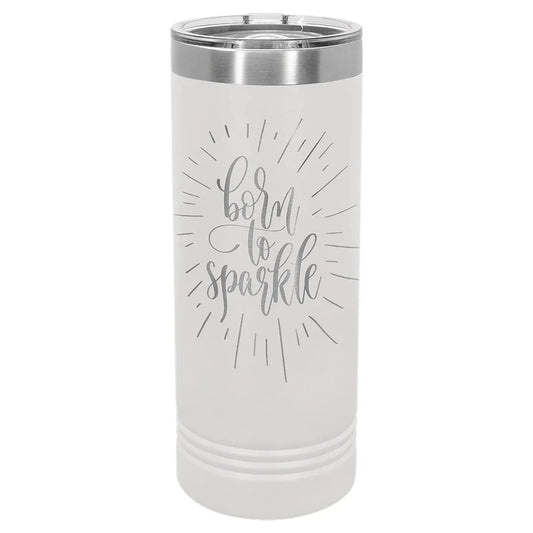 White Polar Camel 22 oz. Skinny Tumbler with Slider Lid