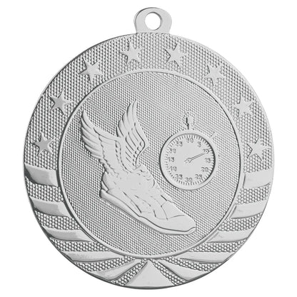 Bright Silver 2 3/4" Track Starbrite Medal