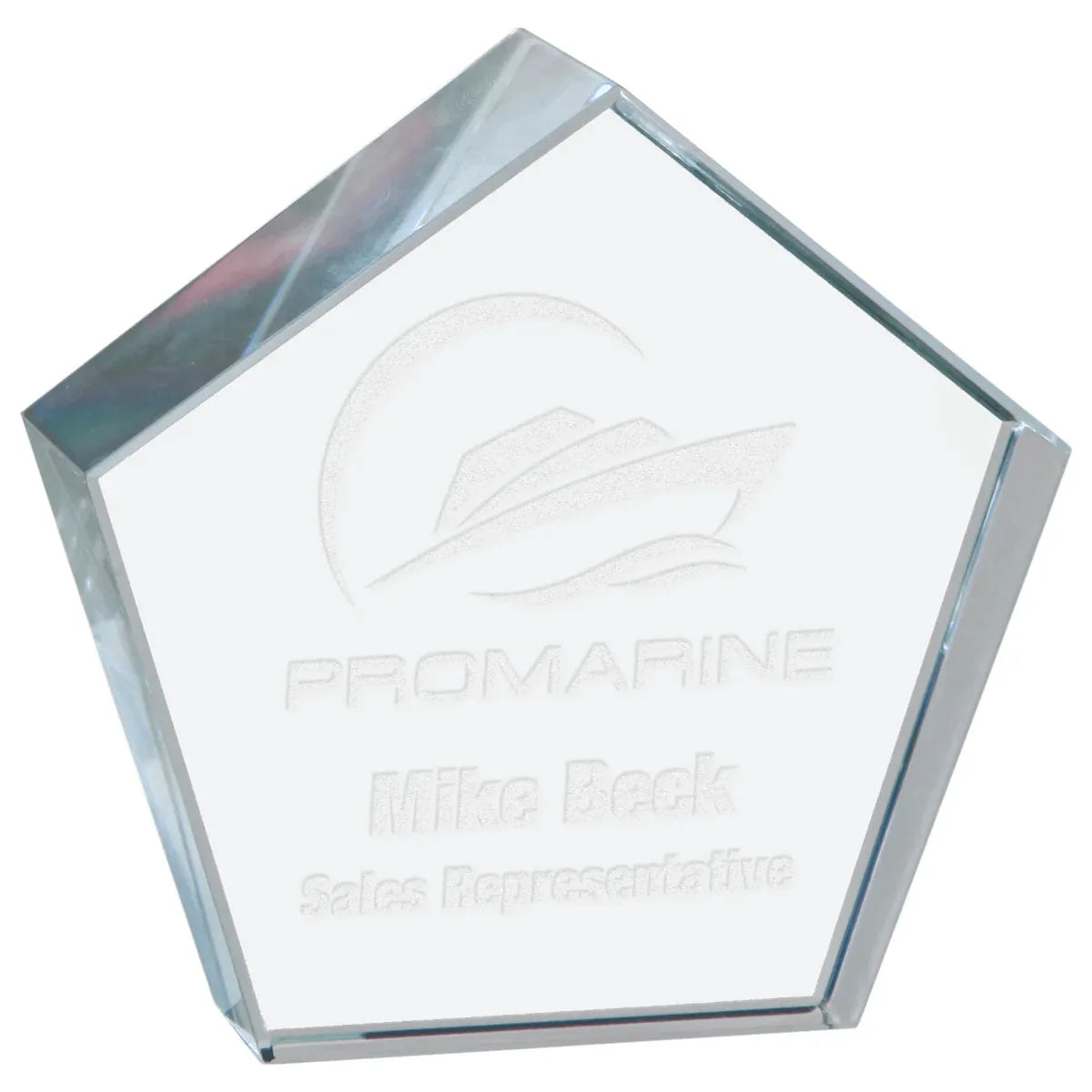 3" x 3" Crystal Pentagon Paperweight