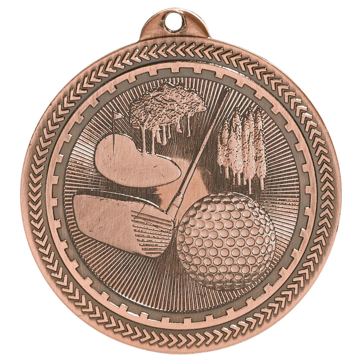 Antique Bronze 2" Golf Laserable BriteLazer Medal
