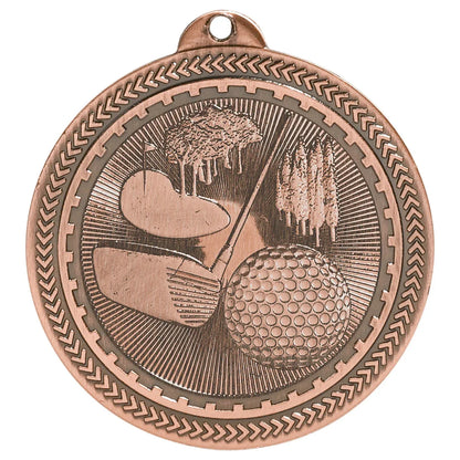 Antique Bronze 2" Golf Laserable BriteLazer Medal