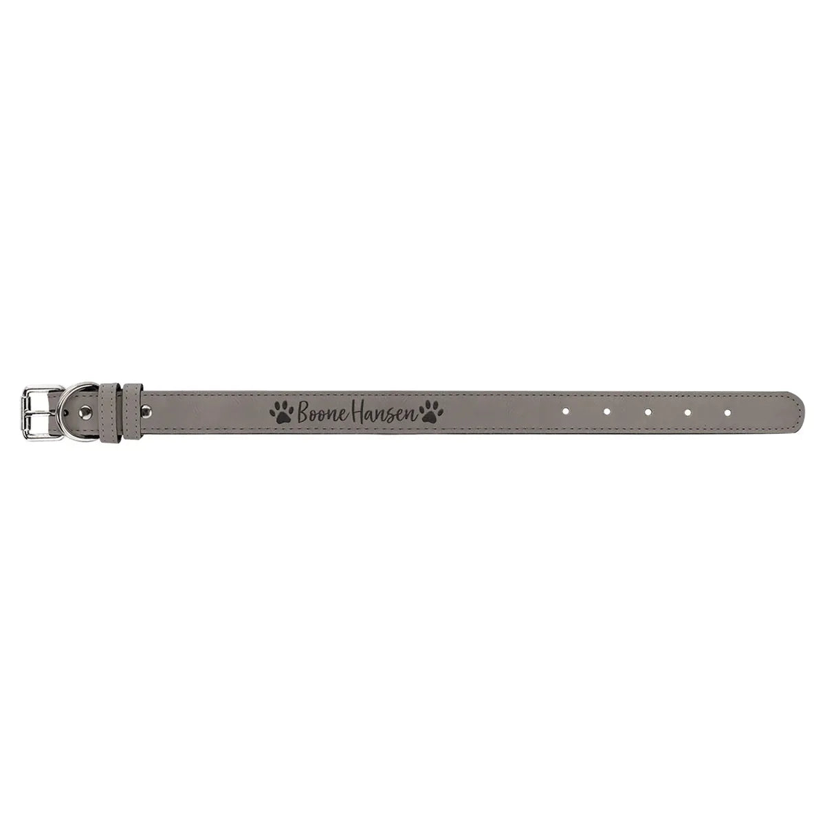 Gray Small 15" x 3/4" Laserable Leatherette Dog Collar