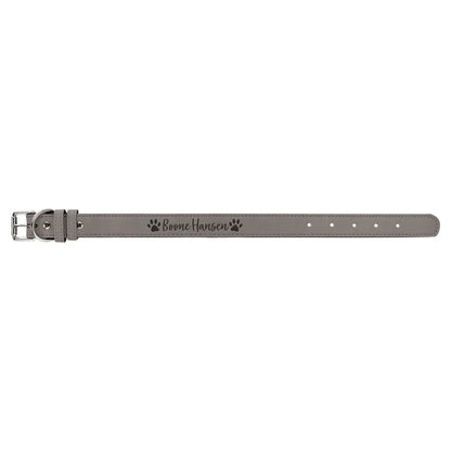 Gray Small 15" x 3/4" Laserable Leatherette Dog Collar