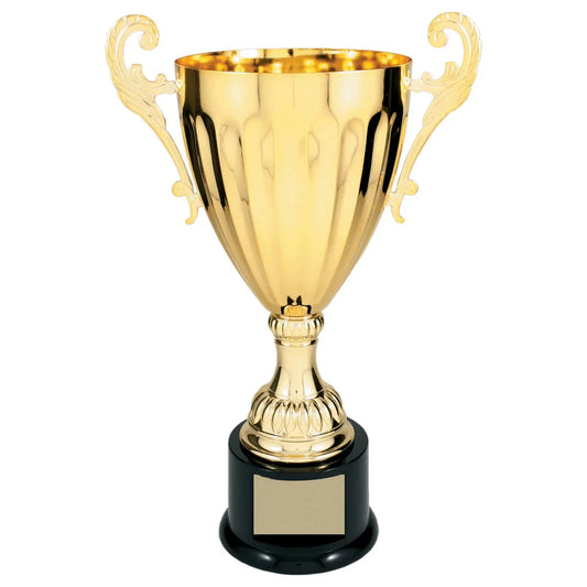 Silver/Gold Metal Cup Trophy 13 1/4" — Custom Engraved | Fully Assembled & Boxed