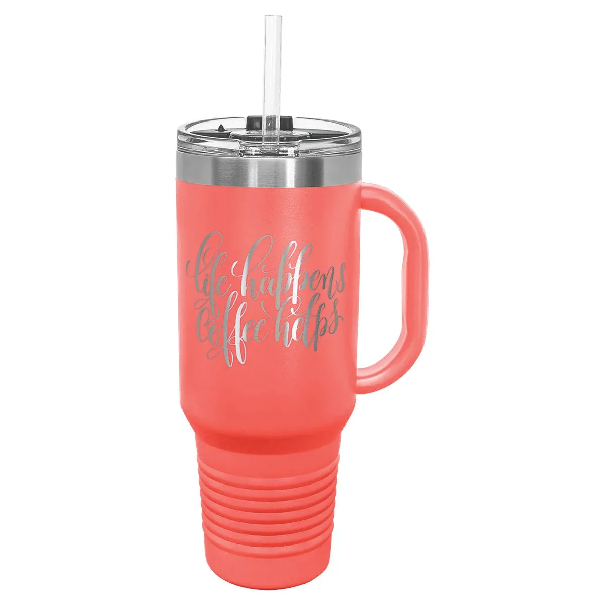 Coral Polar Camel 40 oz. Travel Mug with Snap Lid & Straw