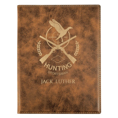 Rustic/Gold 7" x 9" Laserable Leatherette Small Portfolio with Notepad