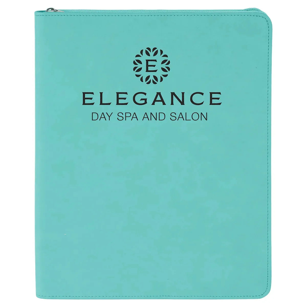 Teal 9 1/2" x 12" with Zipper Laserable Leatherette Portfolio with Notepad