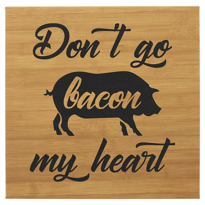 Bamboo 14" x 14" Laserable Leatherette Wall Decor with Sawtooth Hanger