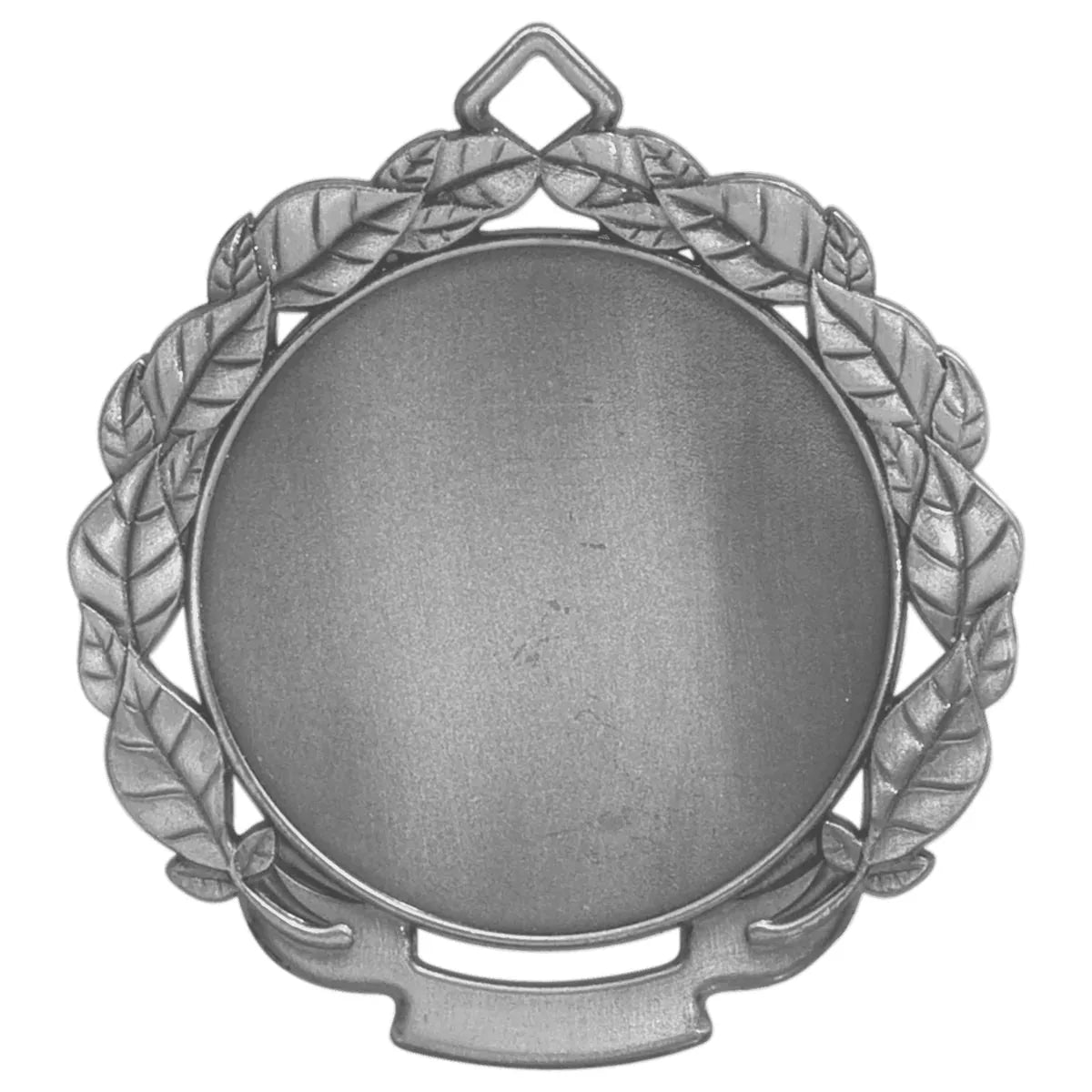 Antique Silver 2 3/4" Leaf 2" Insert Holder Medal