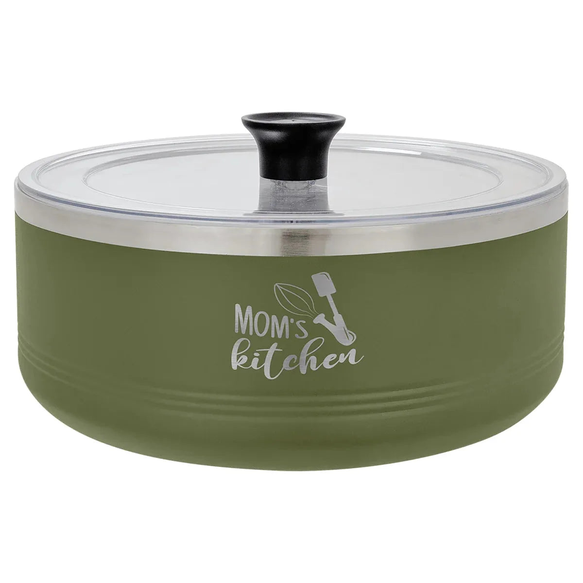 Olive Green Polar Camel 3 Quart Serving Bowl with Lid