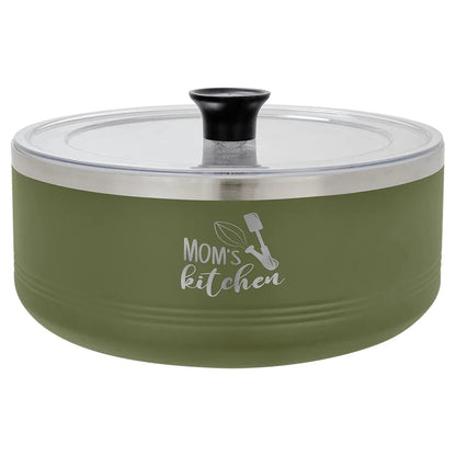 Olive Green Polar Camel 3 Quart Serving Bowl with Lid