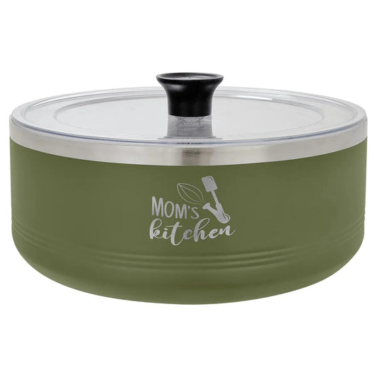 Olive Green Polar Camel 3 Quart Serving Bowl with Lid