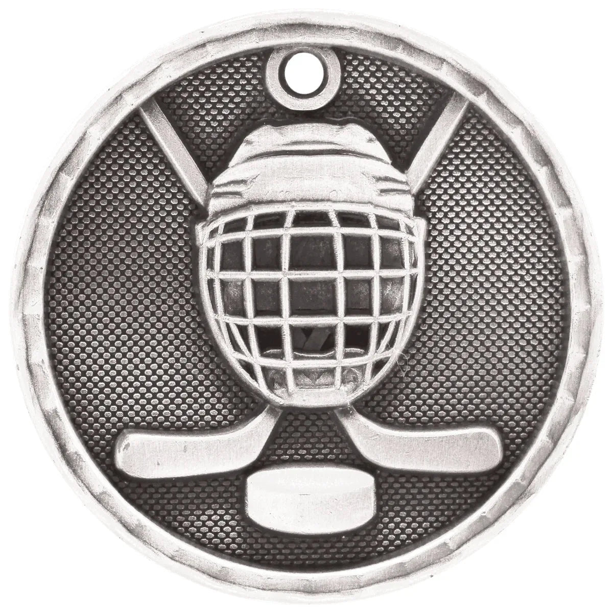 Antique Silver 2" 3D Hockey Medal