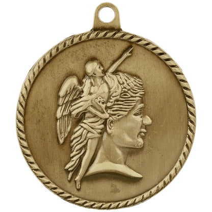 2" Antique Gold Acheivement High Relief Medal