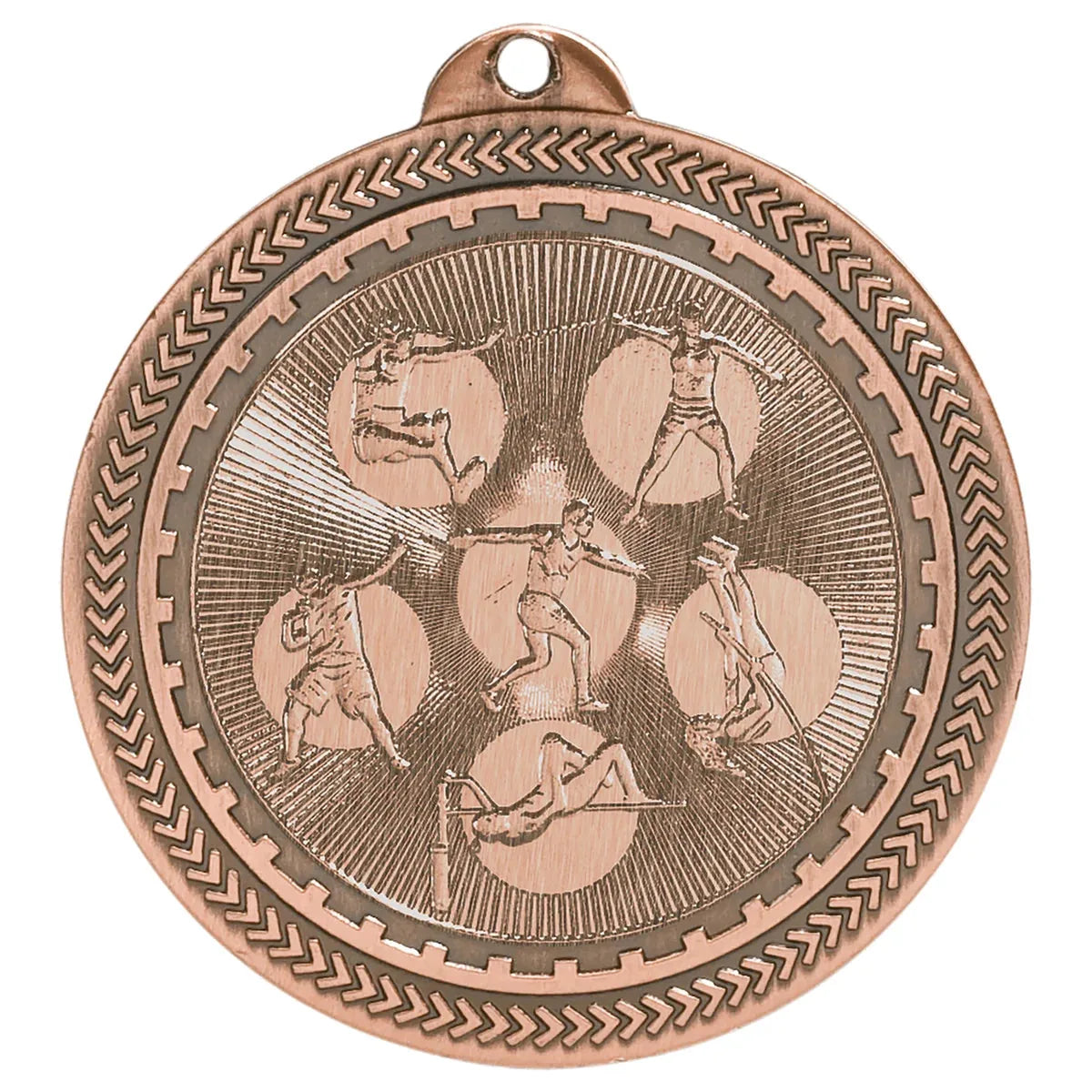 Antique Bronze 2" Field Events Laserable BriteLazer Medal