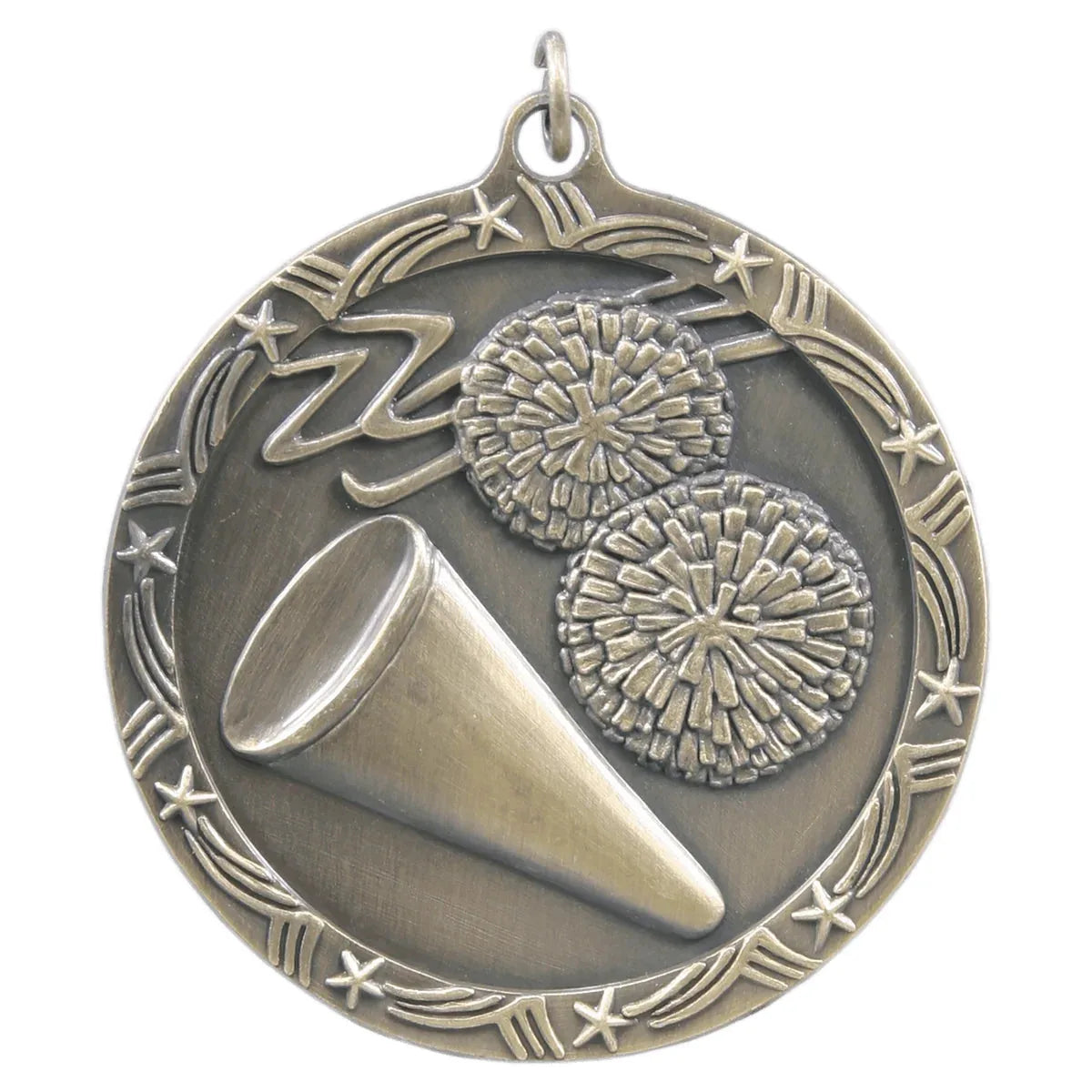 Antique Gold 2 1/2" Cheer Shooting Star Medal
