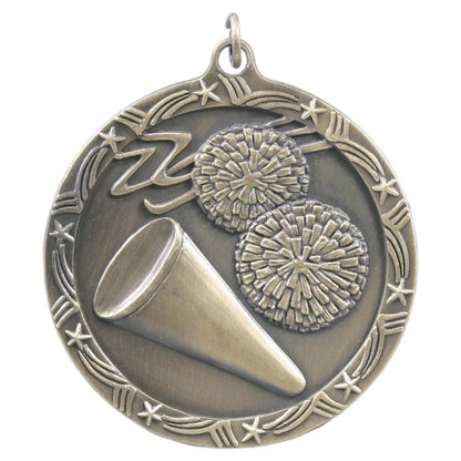Antique Gold 2 1/2" Cheer Shooting Star Medal