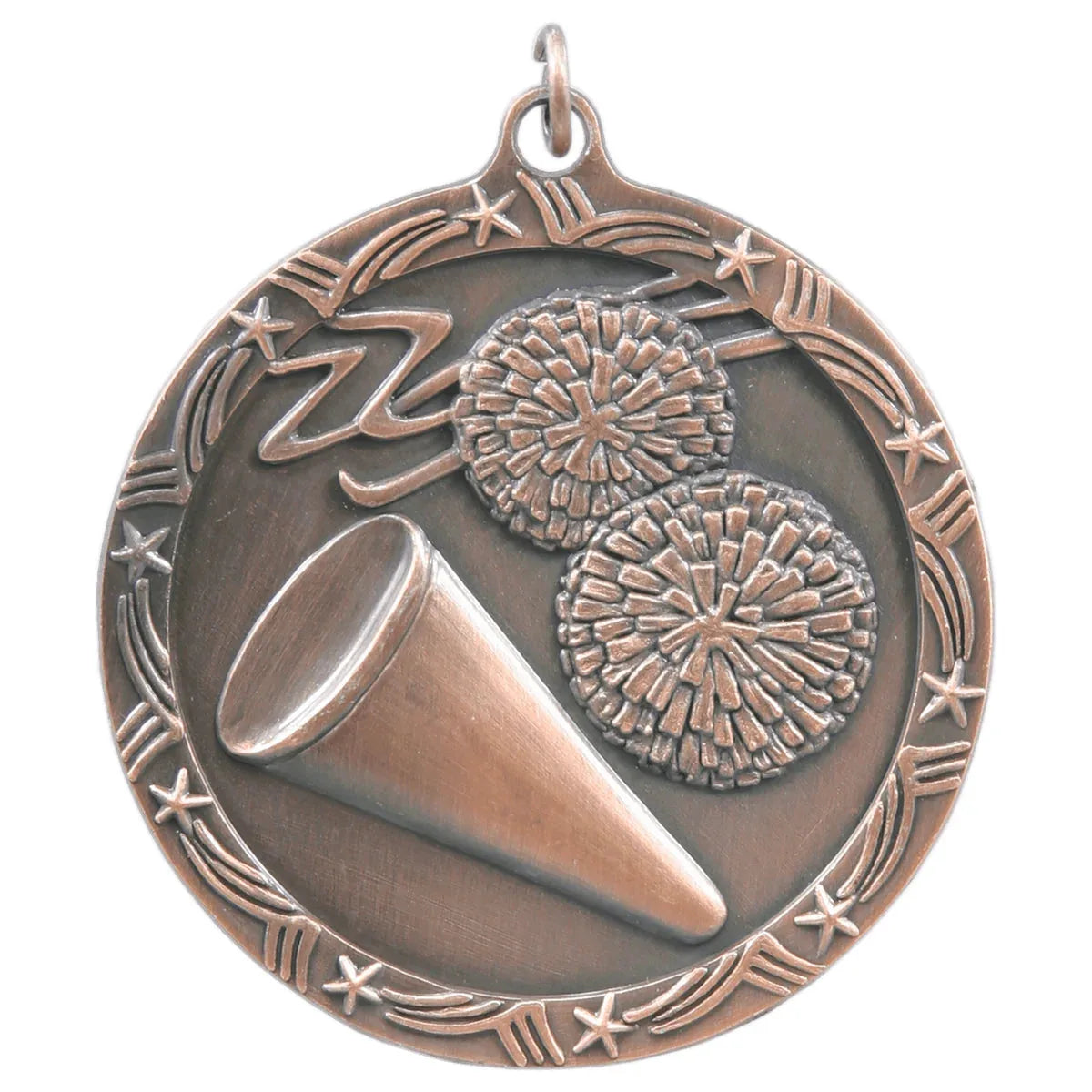 Antique Bronze 2 1/2" Cheer Shooting Star Medal