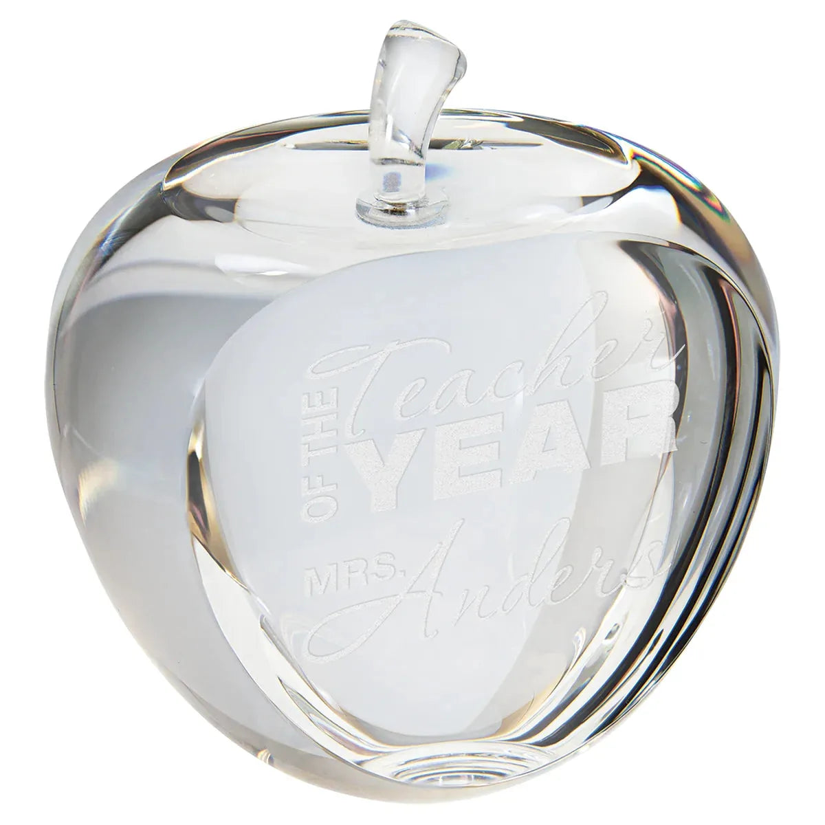 3 3/4" Crystal Apple with Flat Face