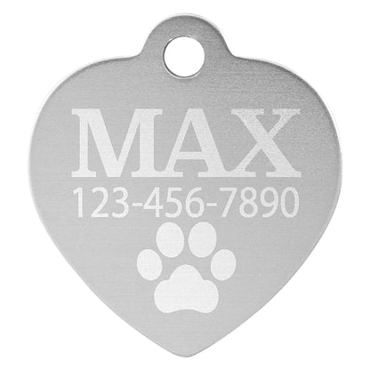 Silver 1" x 1" Laserable Anodized Aluminum Heart Pet Tag