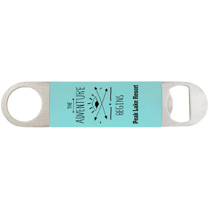 Teal/Black 1 1/2" x 7" Bottle Opener with Silicone Grip