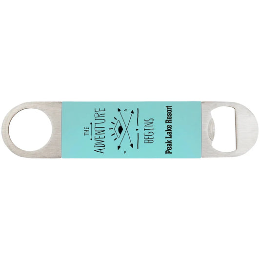 Teal/Black 1 1/2" x 7" Bottle Opener with Silicone Grip