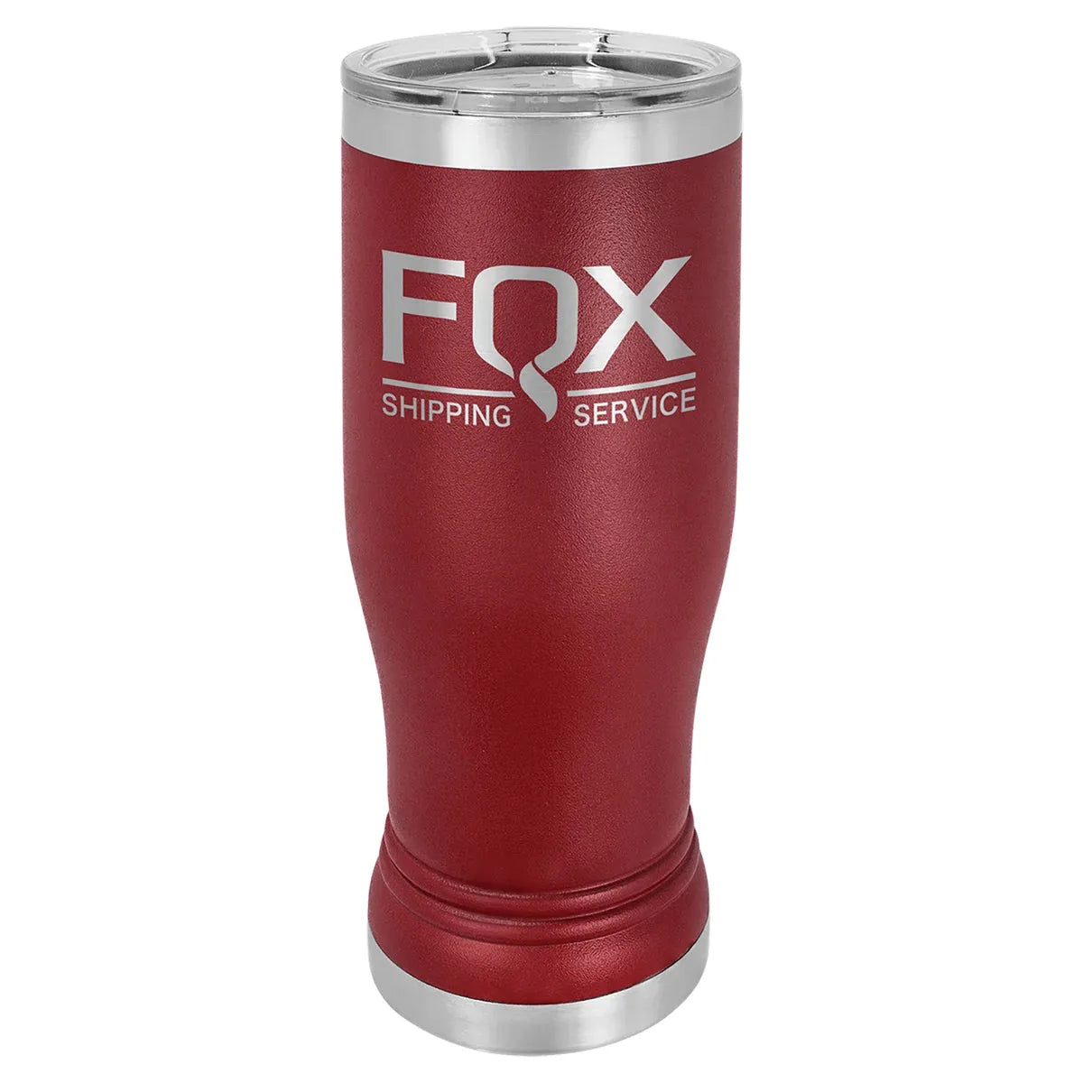 Maroon 14 oz. Polar Camel Pilsner with Clear Lid