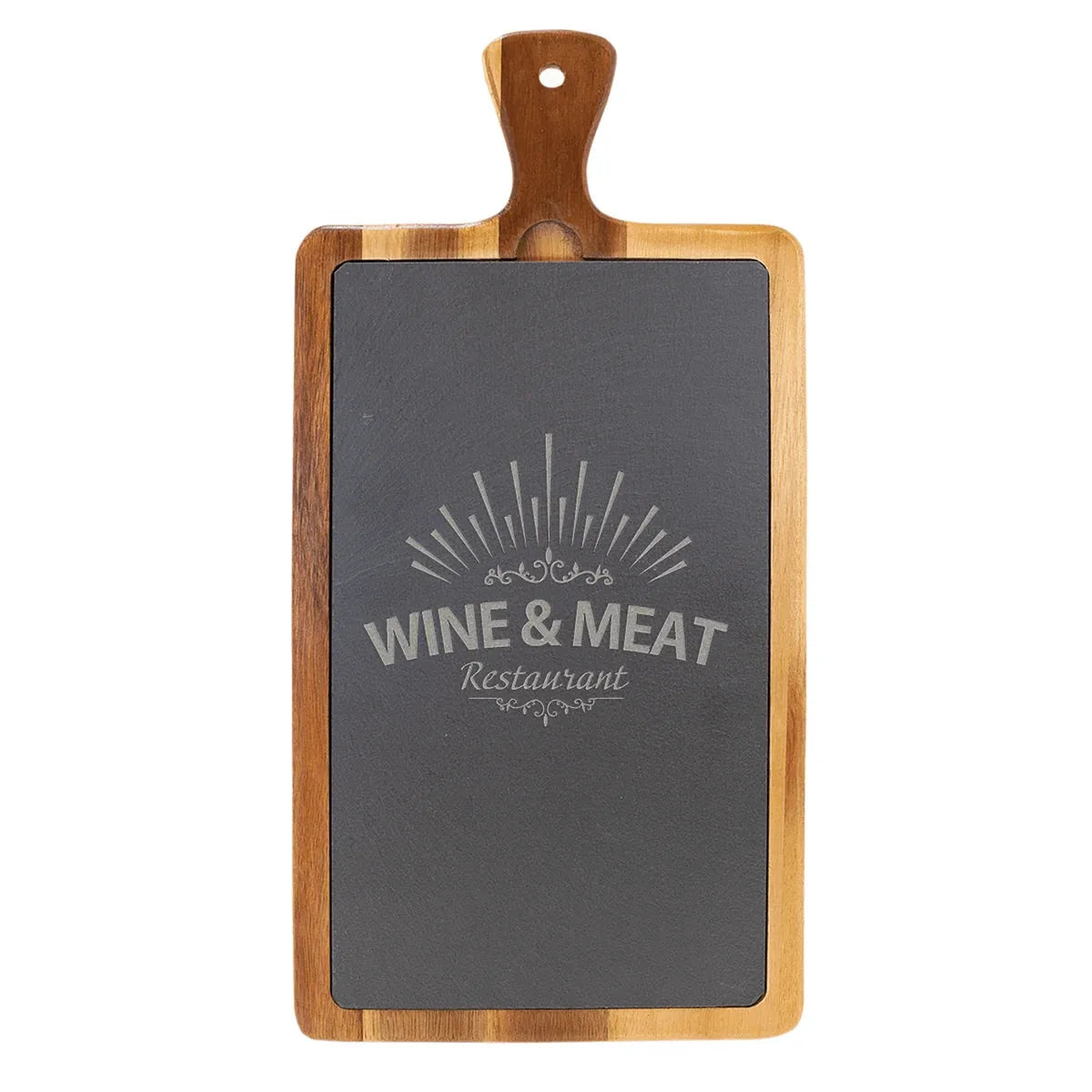 16" x 7 3/4" Acacia Wood/Slate Cutting Board