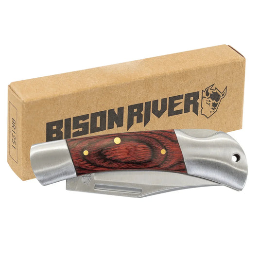 Bison River 3 1/2" Wood Folding Knife