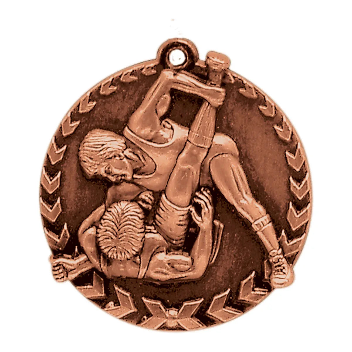 Antique Bronze 1 3/4" Wrestling Millennium Medal
