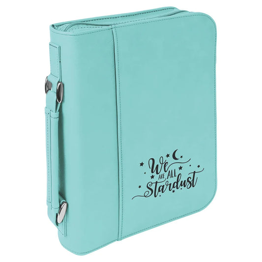 Teal 7 1/2" x 10 3/4" Leatherette Book/Bible Cover with Handle & Zipper