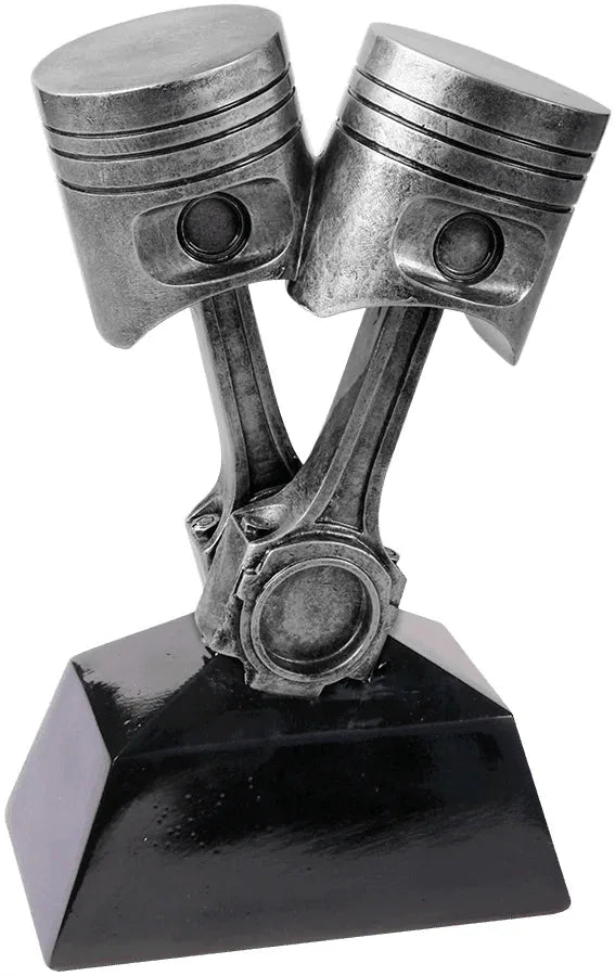7" Antique Silver Piston Resin