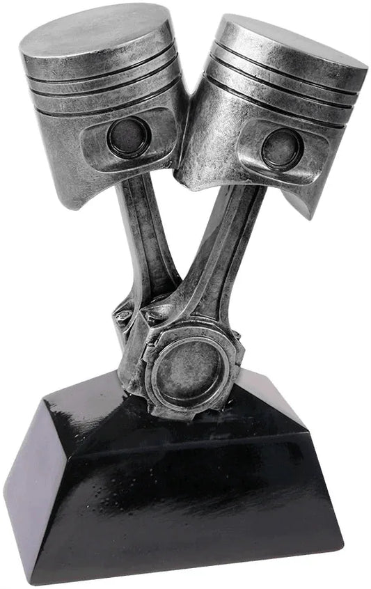7" Antique Silver Piston Resin
