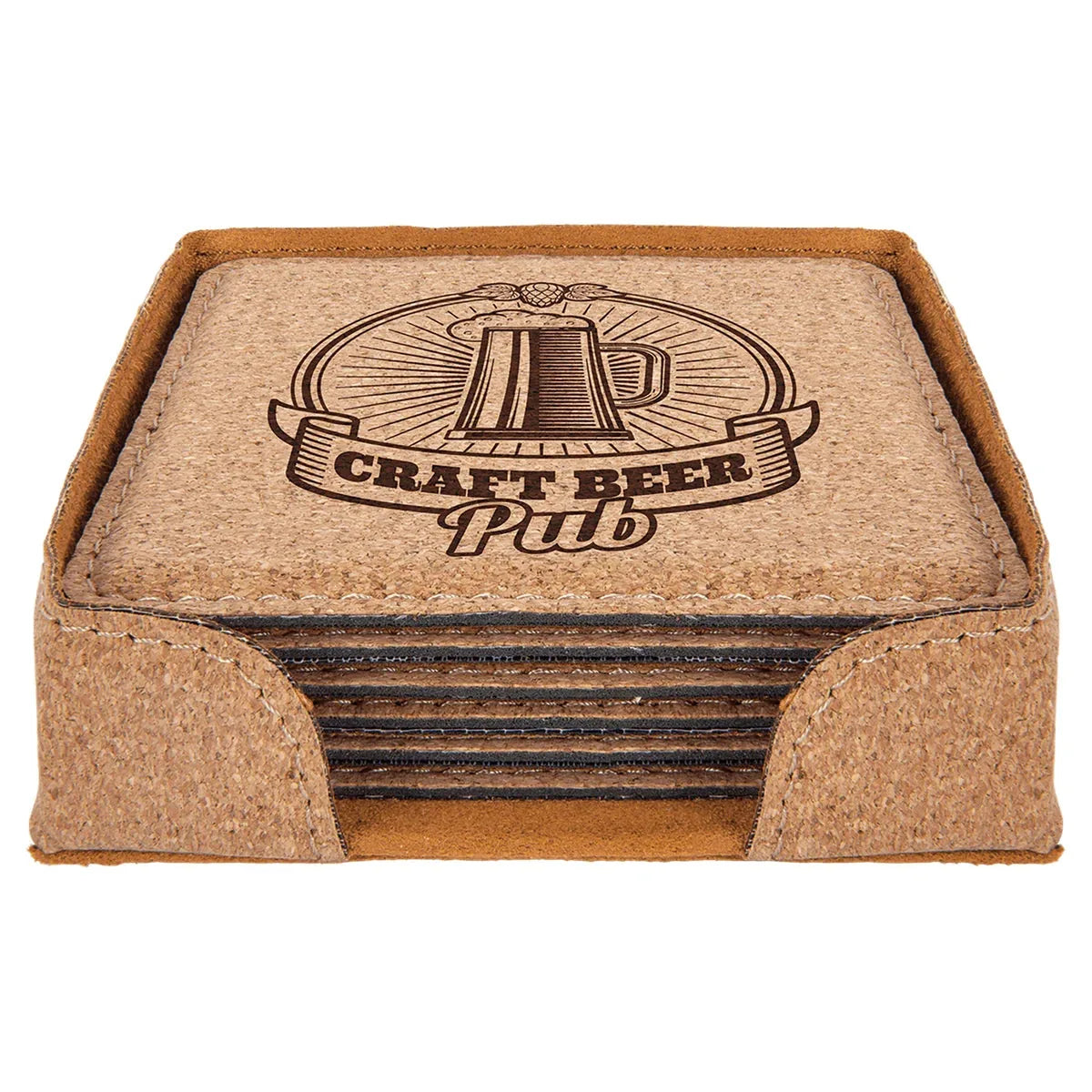 4" x 4" Square Cork 6-Coaster Set