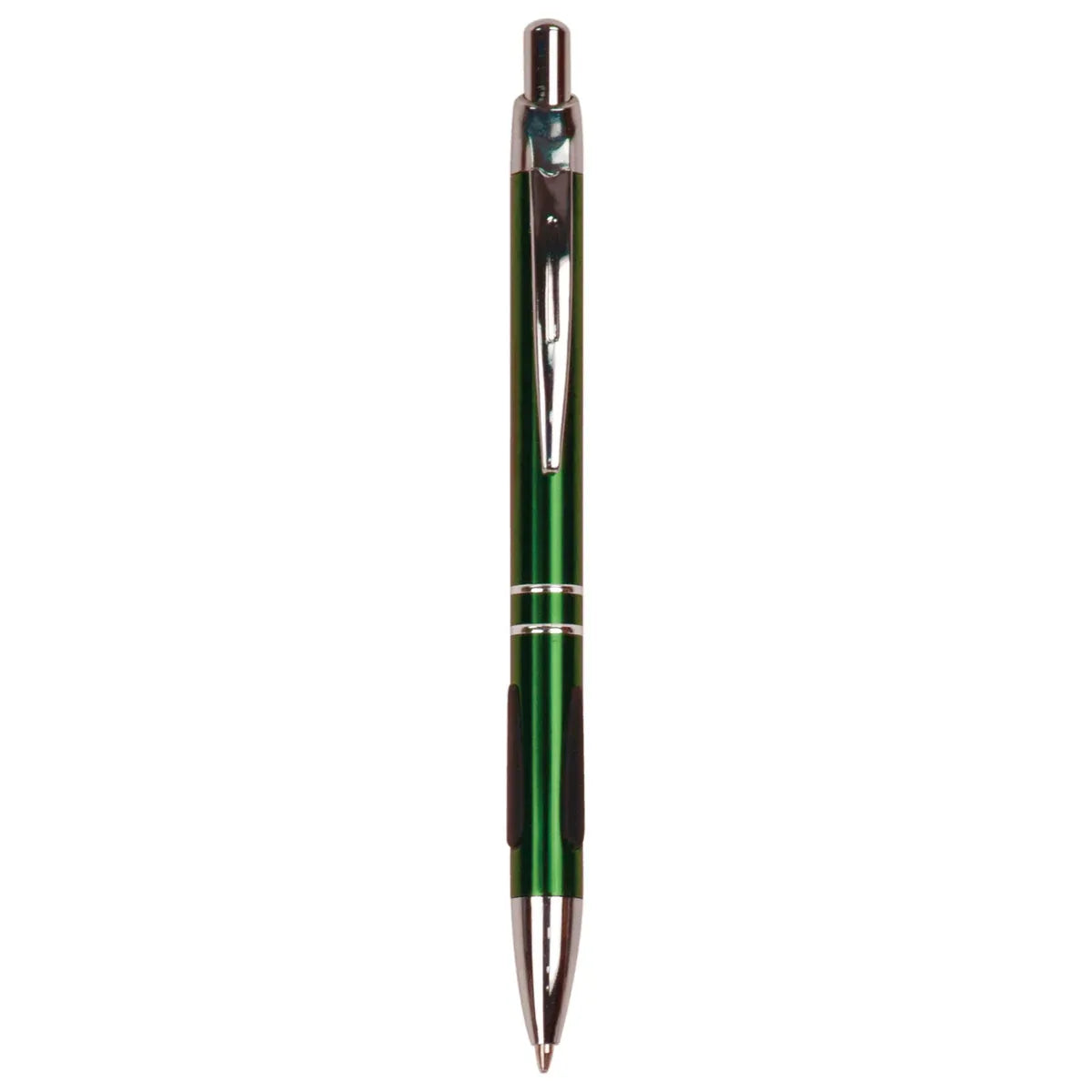 Green with Silver Trim Laserable Pen with Gripper