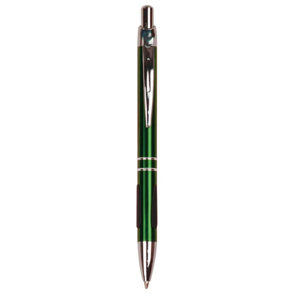 Green with Silver Trim Laserable Pen with Gripper