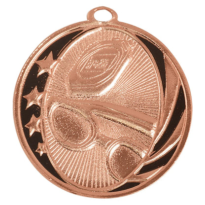 Bright Bronze 2" Swimming Laserable MidNite Star Medal