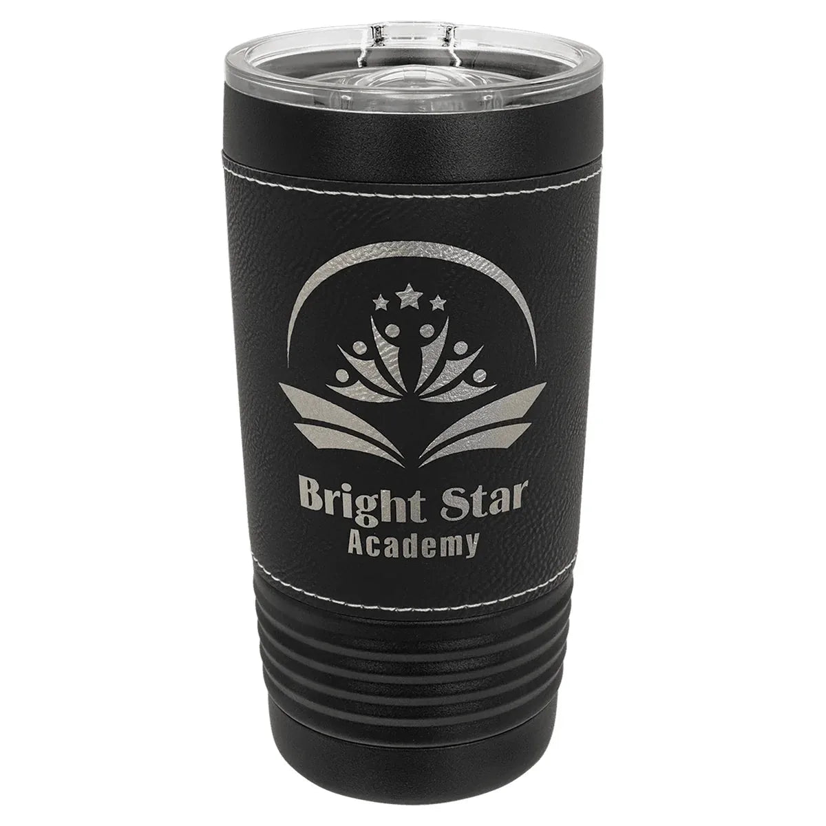 Black Black Silver Polar Camel 20 oz. Leatherette Tumbler with Slider Lid