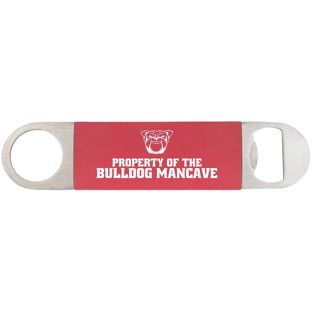 Red White 1 1/2" x 7" Bottle Opener with Silicone Grip