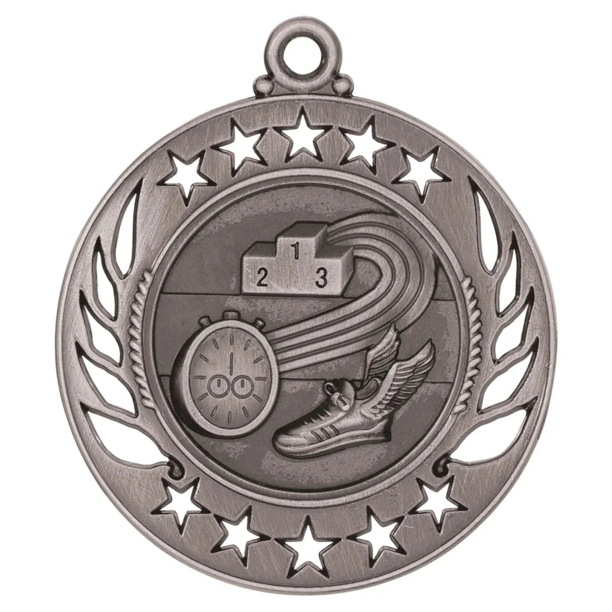 Antique Silver 2 1/4" Track Galaxy Medal