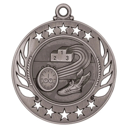 Antique Silver 2 1/4" Track Galaxy Medal