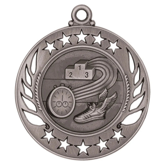 Antique Silver 2 1/4" Track Galaxy Medal