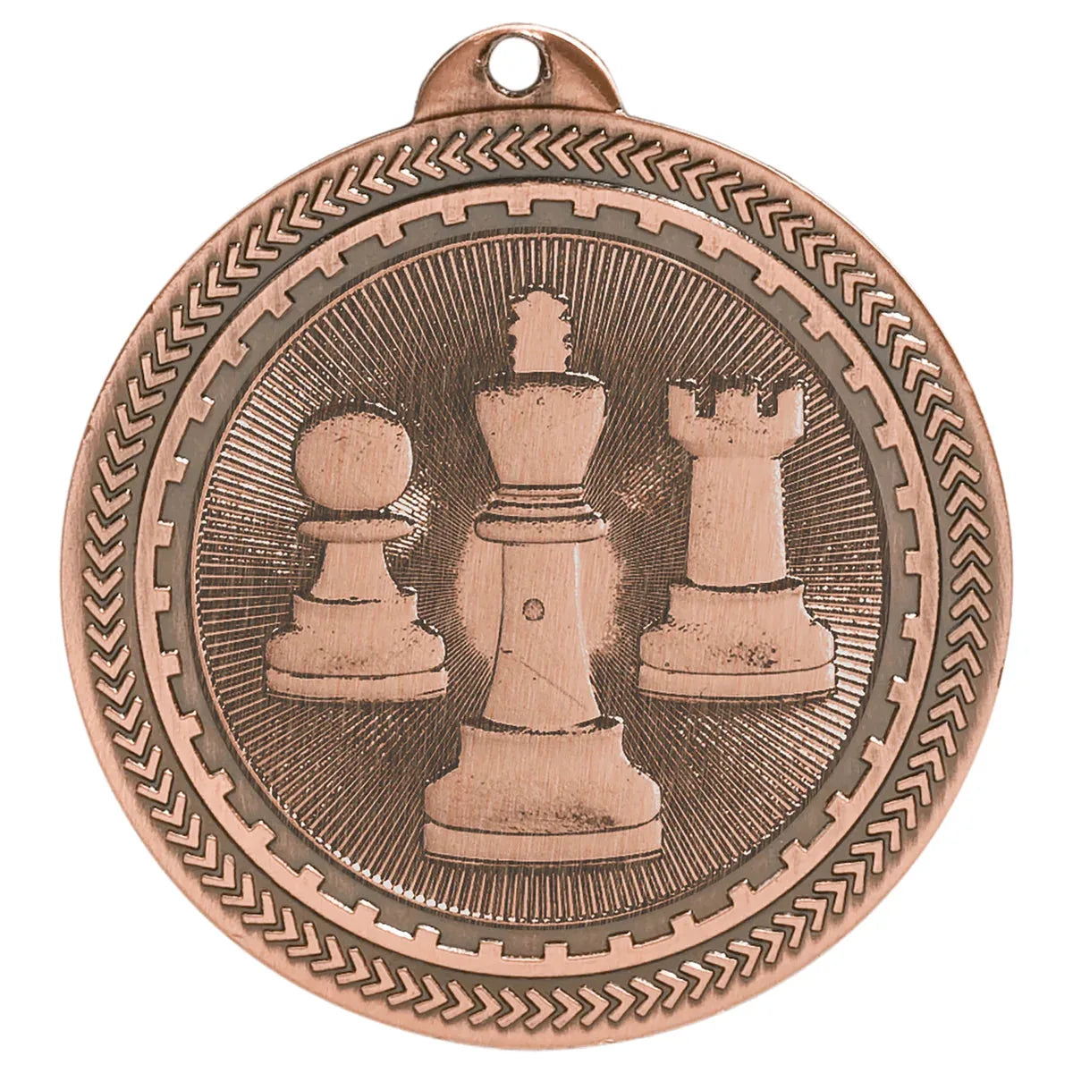 Antique Bronze 2" Chess Laserable BriteLazer Medal