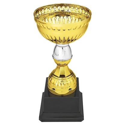 7" Gold & Silver Metal Cup with Plastic Stem and Base
