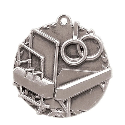 Antique Silver 1 3/4" Gymnastics Millennium Medal