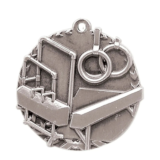 Antique Silver 1 3/4" Gymnastics Millennium Medal