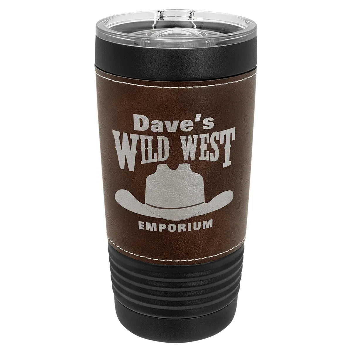 Black Rustic Polar Camel 20 oz. Leatherette Tumbler with Slider Lid