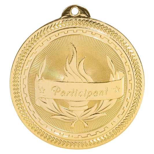 Bright Gold 2" Participant Laserable BriteLazer Medal