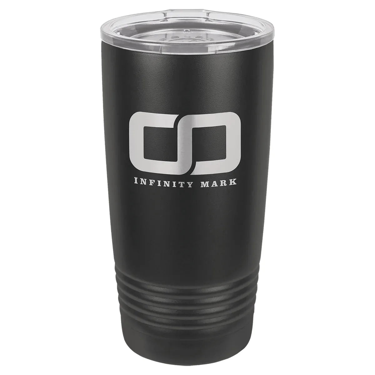 Polar Camel 20 oz. Full Black Ringneck Tumbler with Logo Lid
