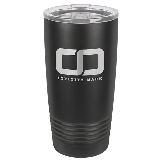 Polar Camel 20 oz. Full Black Ringneck Tumbler with Logo Lid
